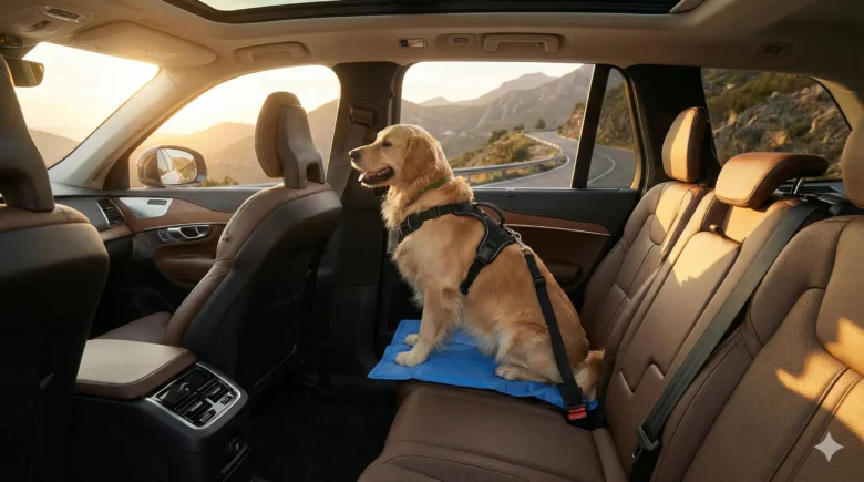 Golden Retriever car travel safety
