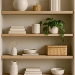 How to Organize Open Shelving Without Making It Look Busy or Overdecorated